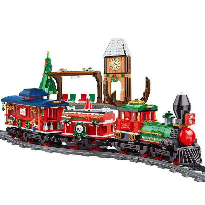 RC Festive RC Rail Car Building Blocks - High-Tech Christmas Toy Set - ToylandEU