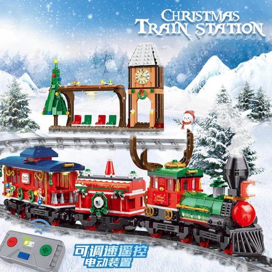 RC Festive RC Rail Car Building Blocks - High-Tech Christmas Toy Set - ToylandEU