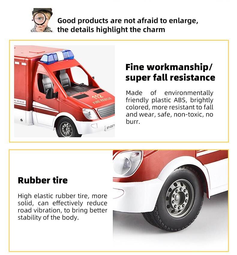 RC Firefighter RC Truck - 1:18 Scale, 2.4G Remote Control Rescue Vehicle - ToylandEU