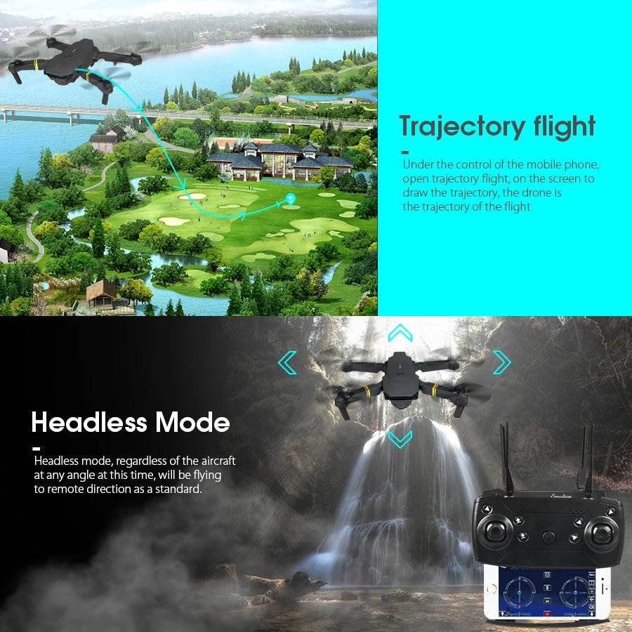 RC Foldable E58 RC Drone with WiFi FPV, Altitude Hold & HD Camera Options - ToylandEU