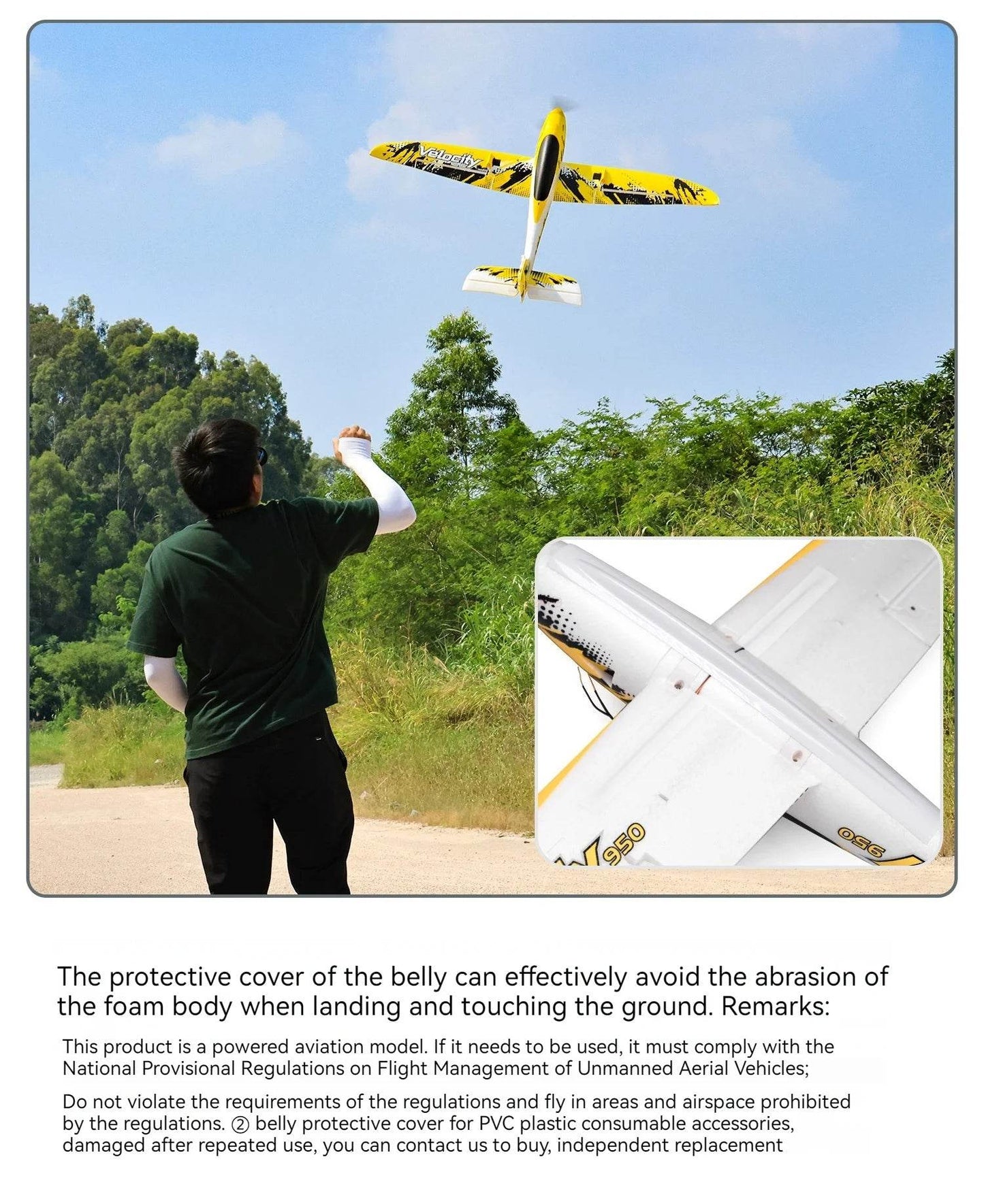 RC Freewing Velocity Patrol Racing RC Airplane - Fixed Wing Model with 6 Channels - ToylandEU