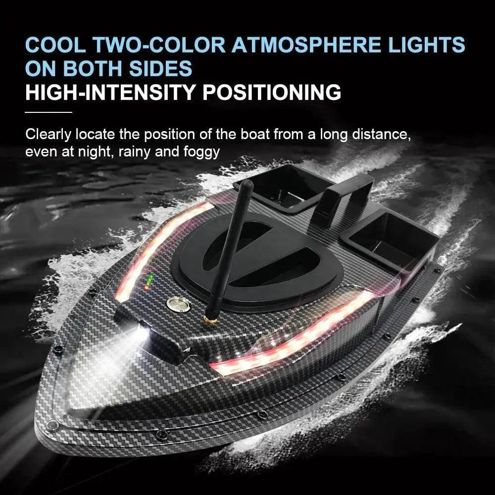  RC V900 GPS Remote Control Bait Boat with 40 Fishing Points, 500M Range, 2 Hoppers, and 1.5KG Weight - Ideal for Night Fishing -  ToylandEU™