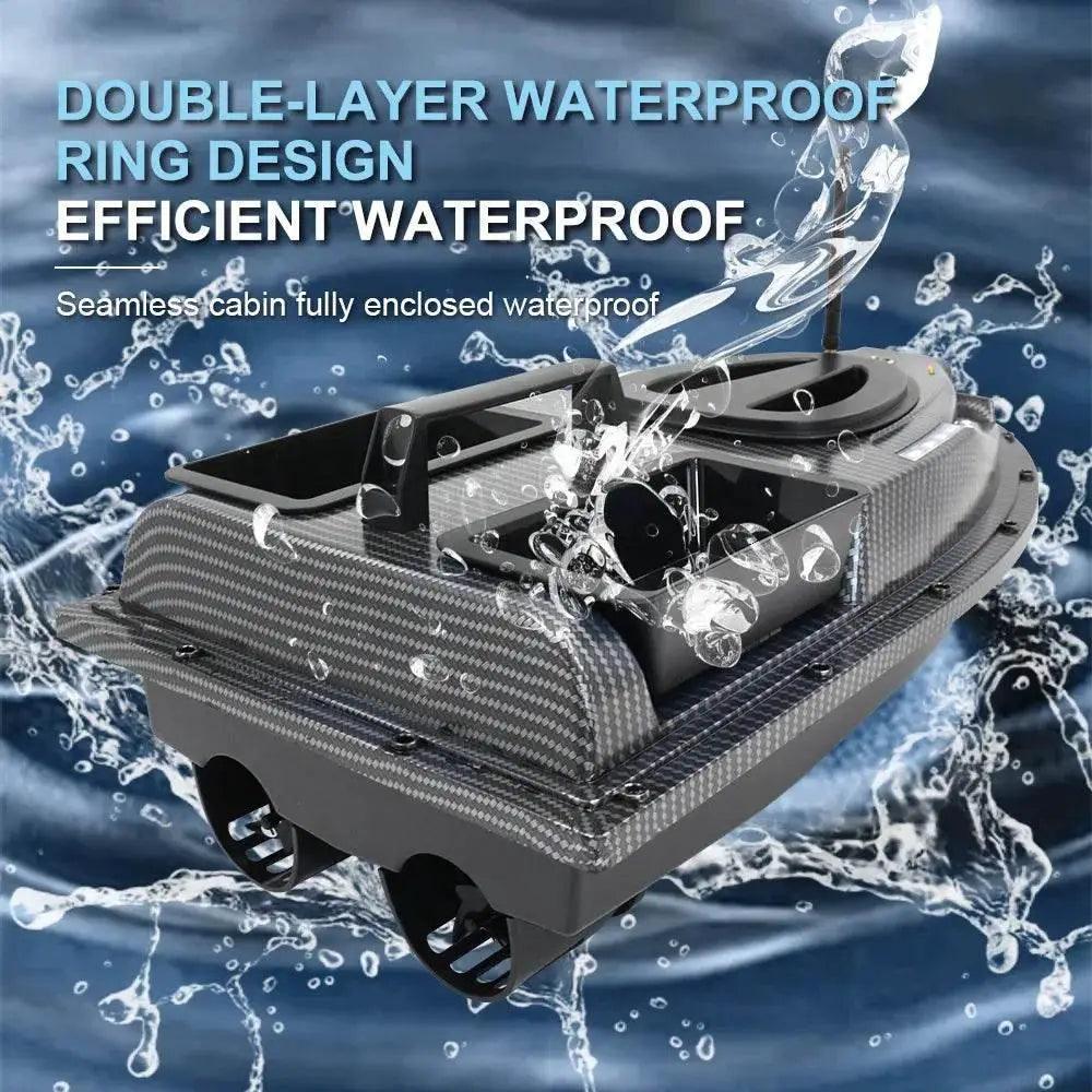  RC V900 GPS Remote Control Bait Boat with 40 Fishing Points, 500M Range, 2 Hoppers, and 1.5KG Weight - Ideal for Night Fishing -  ToylandEU™