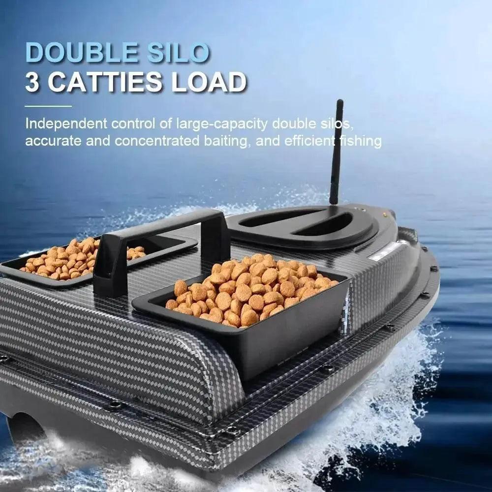  RC V900 GPS Remote Control Bait Boat with 40 Fishing Points, 500M Range, 2 Hoppers, and 1.5KG Weight - Ideal for Night Fishing -  ToylandEU™