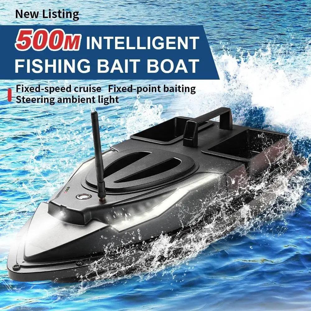  RC V900 GPS Remote Control Bait Boat with 40 Fishing Points, 500M Range, 2 Hoppers, and 1.5KG Weight - Ideal for Night Fishing -  ToylandEU™