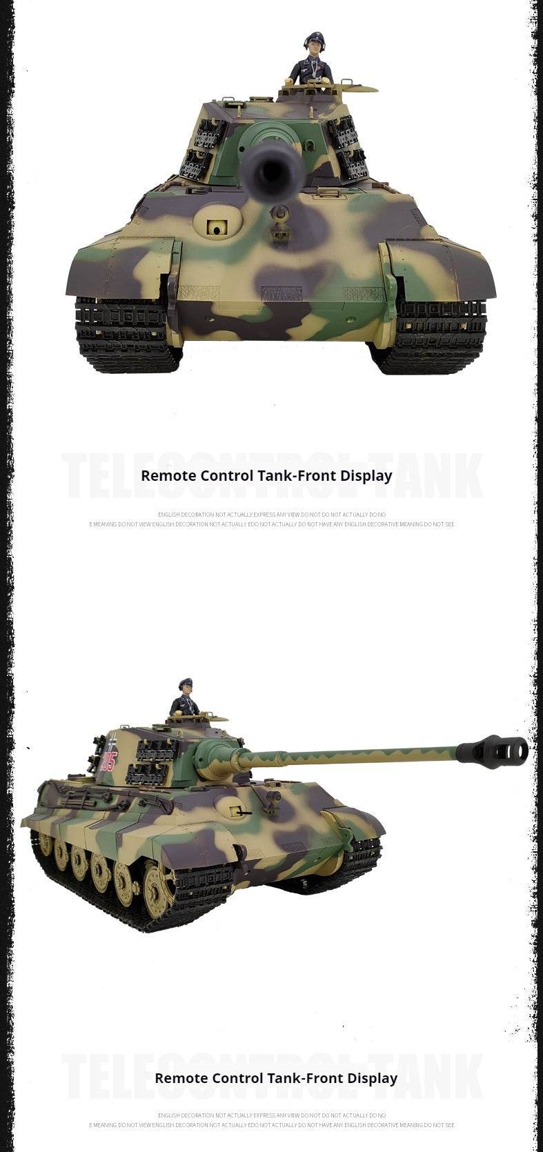 RC German Heavy Remote Control Tank Model - Tiger King Henschel 2.4G Multifunctional Toy - ToylandEU