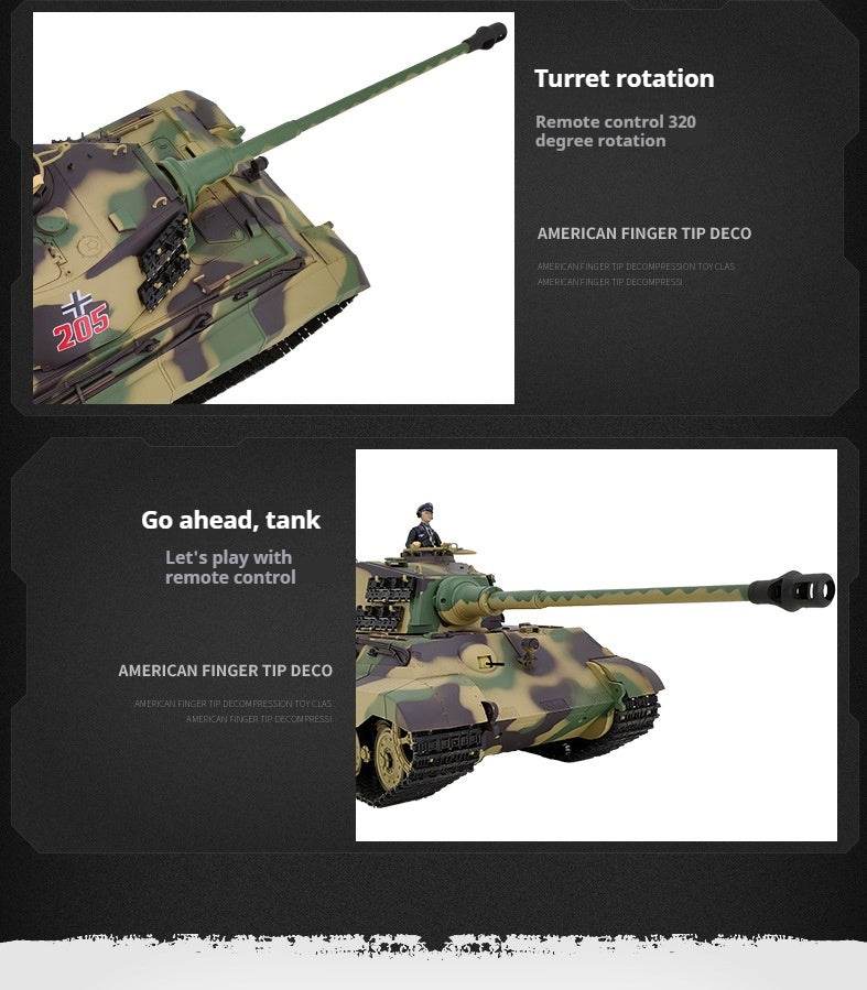 RC German Heavy Remote Control Tank Model - Tiger King Henschel 2.4G Multifunctional Toy - ToylandEU