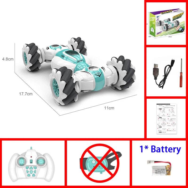 RC Gesture Sensing Kids Stunt Car - 4WD Drift Toy with 360° Rotation and 2.4GHz Remote Control - ToylandEU
