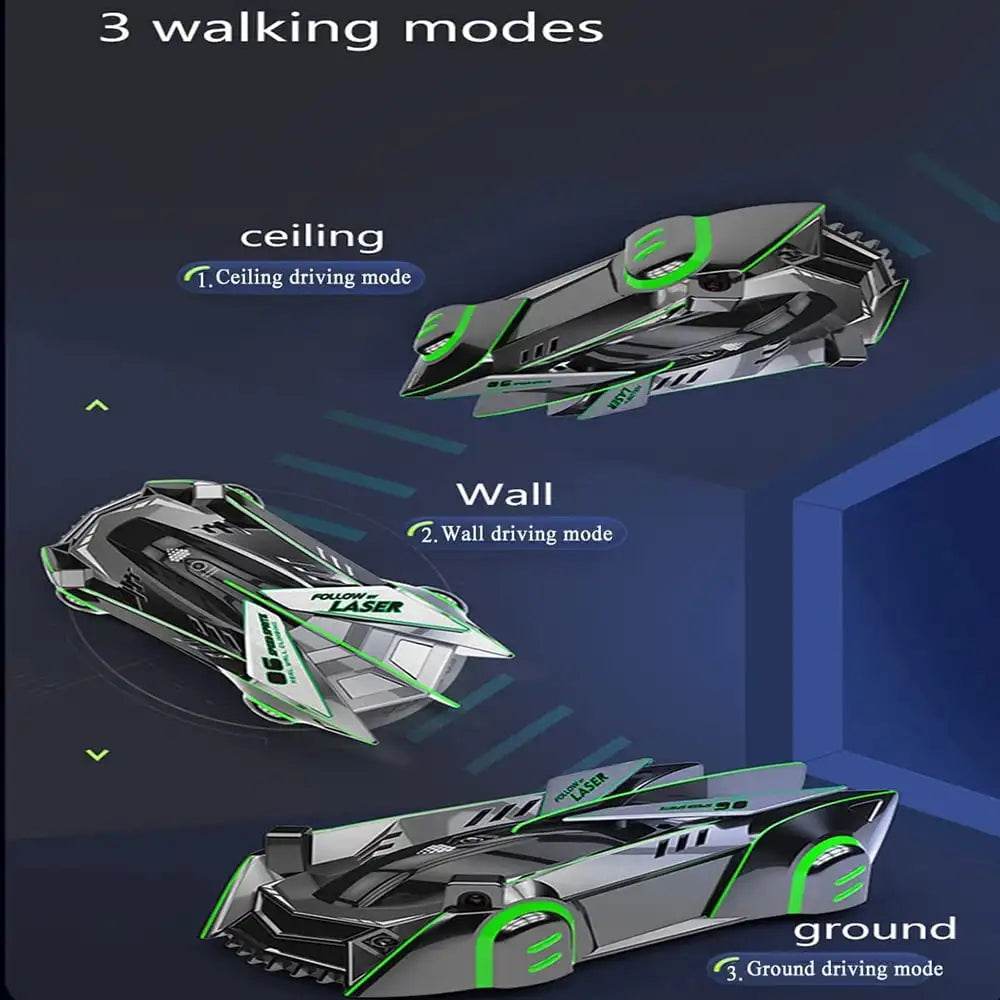 RC Gravity-Defying LED Laser RC Car - Wall Climber with Remote Control - ToylandEU