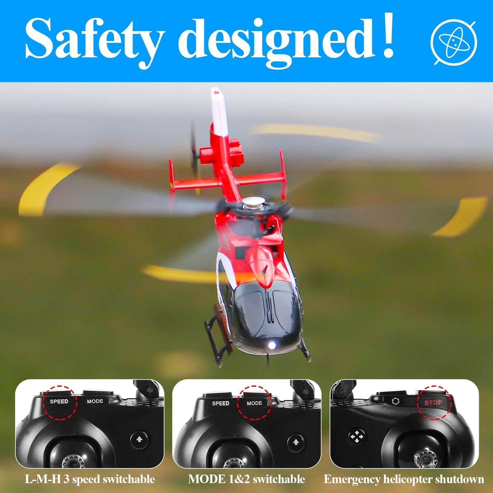 RC Gyro-Stabilized EC-135 RC Helicopter - Perfect for Beginners! - ToylandEU