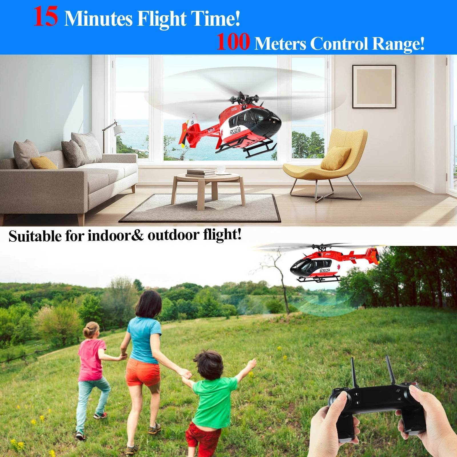 RC Gyro-Stabilized EC-135 RC Helicopter - Perfect for Beginners! - ToylandEU
