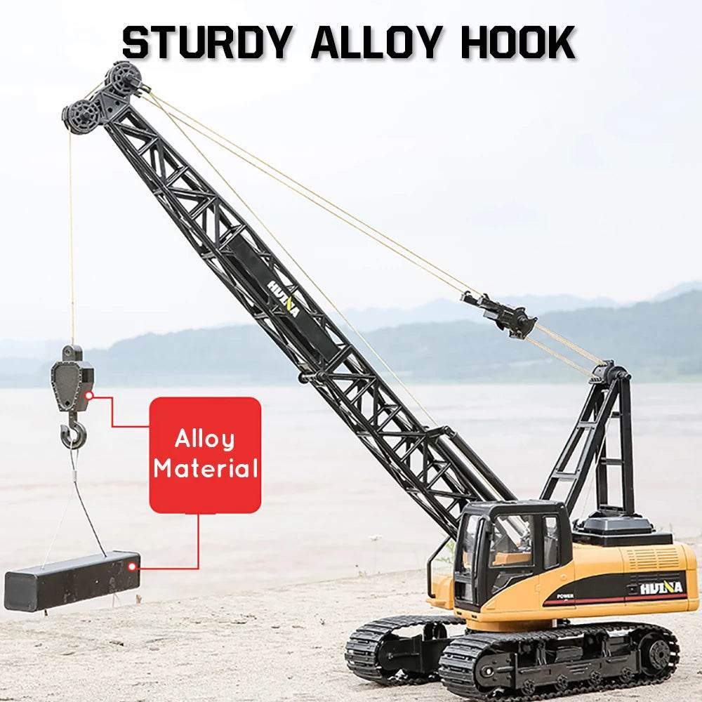 RC Heavy-Duty 1:14 RC Alloy Crane Truck Crawler – 15Ch Power & Precision - ToylandEU