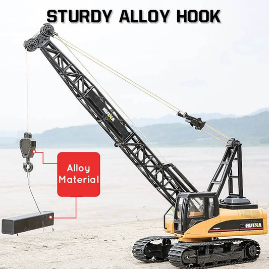 RC Heavy-Duty 1:14 RC Alloy Crane Truck Crawler – 15Ch Power & Precision - ToylandEU