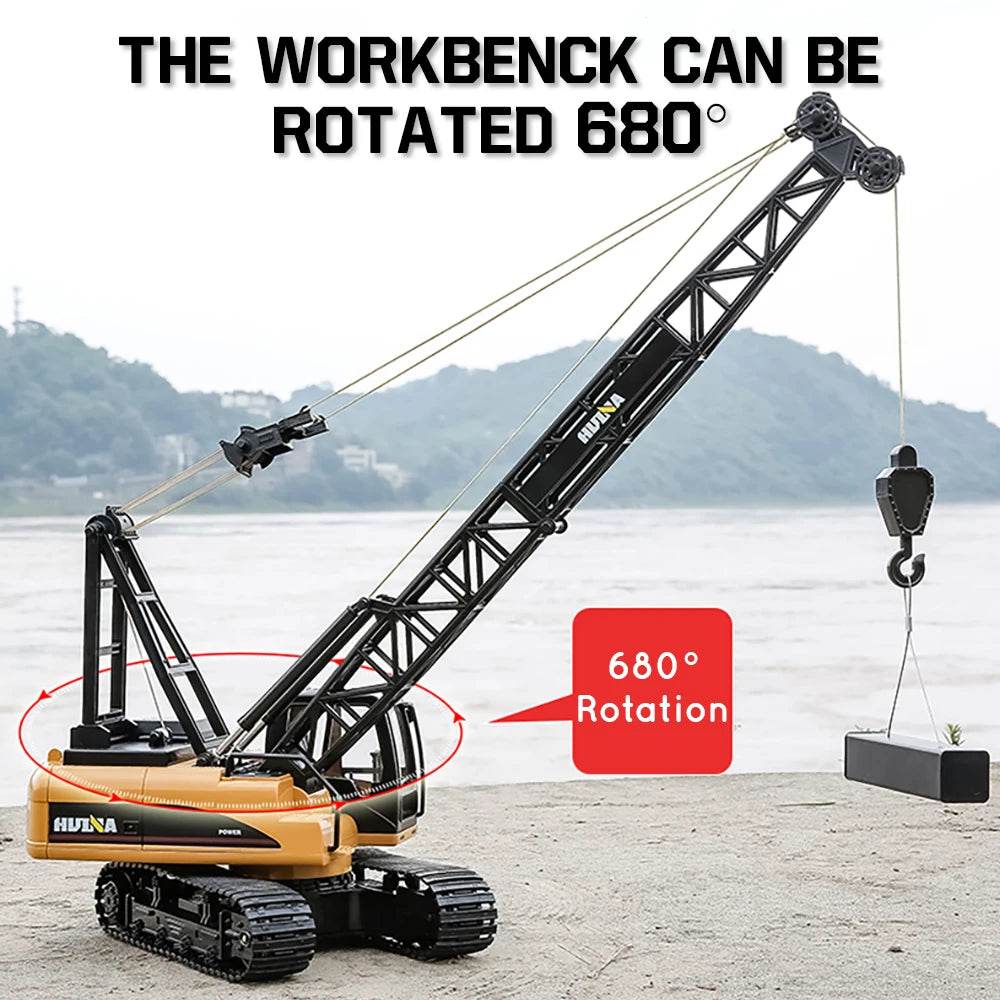 RC Heavy-Duty 1:14 RC Crane Truck - 15 Channel Metal Alloy Powerhouse - ToylandEU