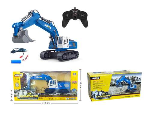 RC Heavy-Duty 1:18 Alloy RC Excavator Truck 9CH - Remote Control Fun! - ToylandEU