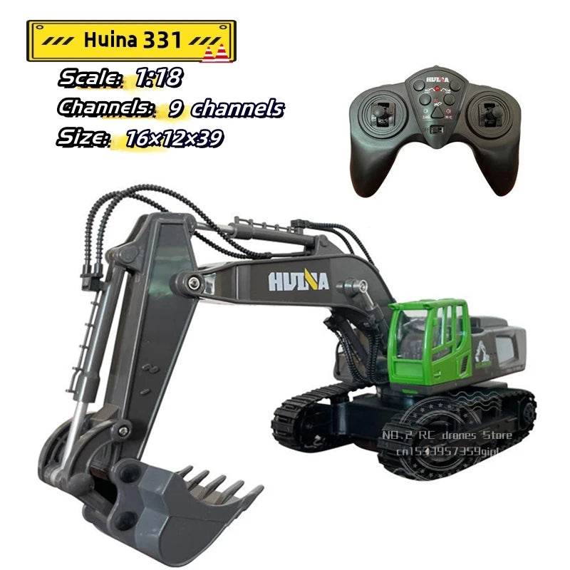 RC Heavy-Duty 1:18 Alloy RC Excavator Truck 9CH - Remote Control Fun! - ToylandEU