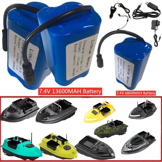 RC High-Capacity 7.4V Batteries for V020, V900 & Remote Fishing Boats - ToylandEU