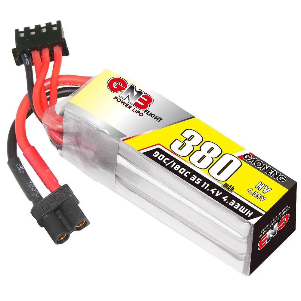 RC High-Performance GNB HV 3s 11.4V 380mAh Lipo Battery for RC Helicopters - ToylandEU