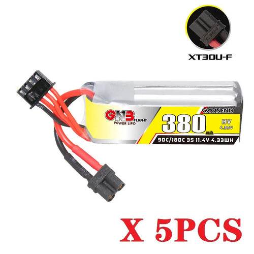 RC High-Performance GNB HV 3s 11.4V 380mAh Lipo Battery for RC Helicopters - ToylandEU