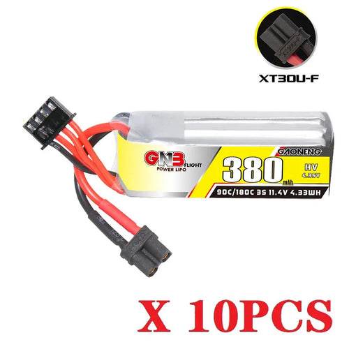 RC High-Performance GNB HV 3s 11.4V 380mAh Lipo Battery for RC Helicopters - ToylandEU