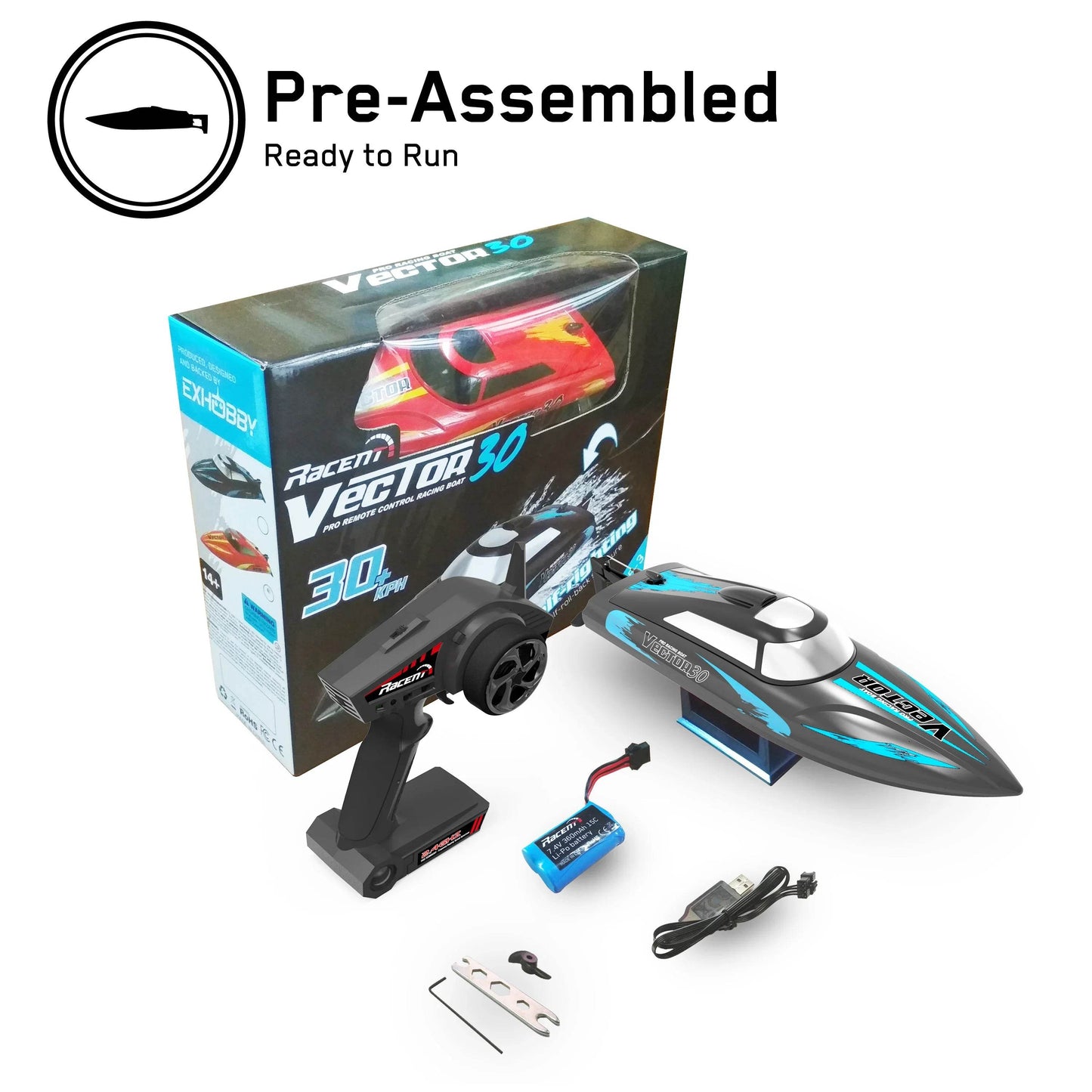 RC High-Performance Waterproof Electric RC Speedboat for Kids - 2.4GHz Remote Control Racing Boat Birthday Gift for Boys - ToylandEU