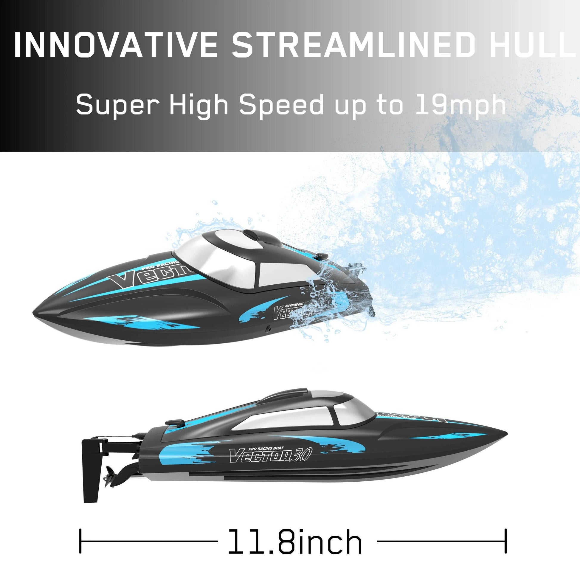 RC High-Performance Waterproof Electric RC Speedboat for Kids - 2.4GHz Remote Control Racing Boat Birthday Gift for Boys - ToylandEU