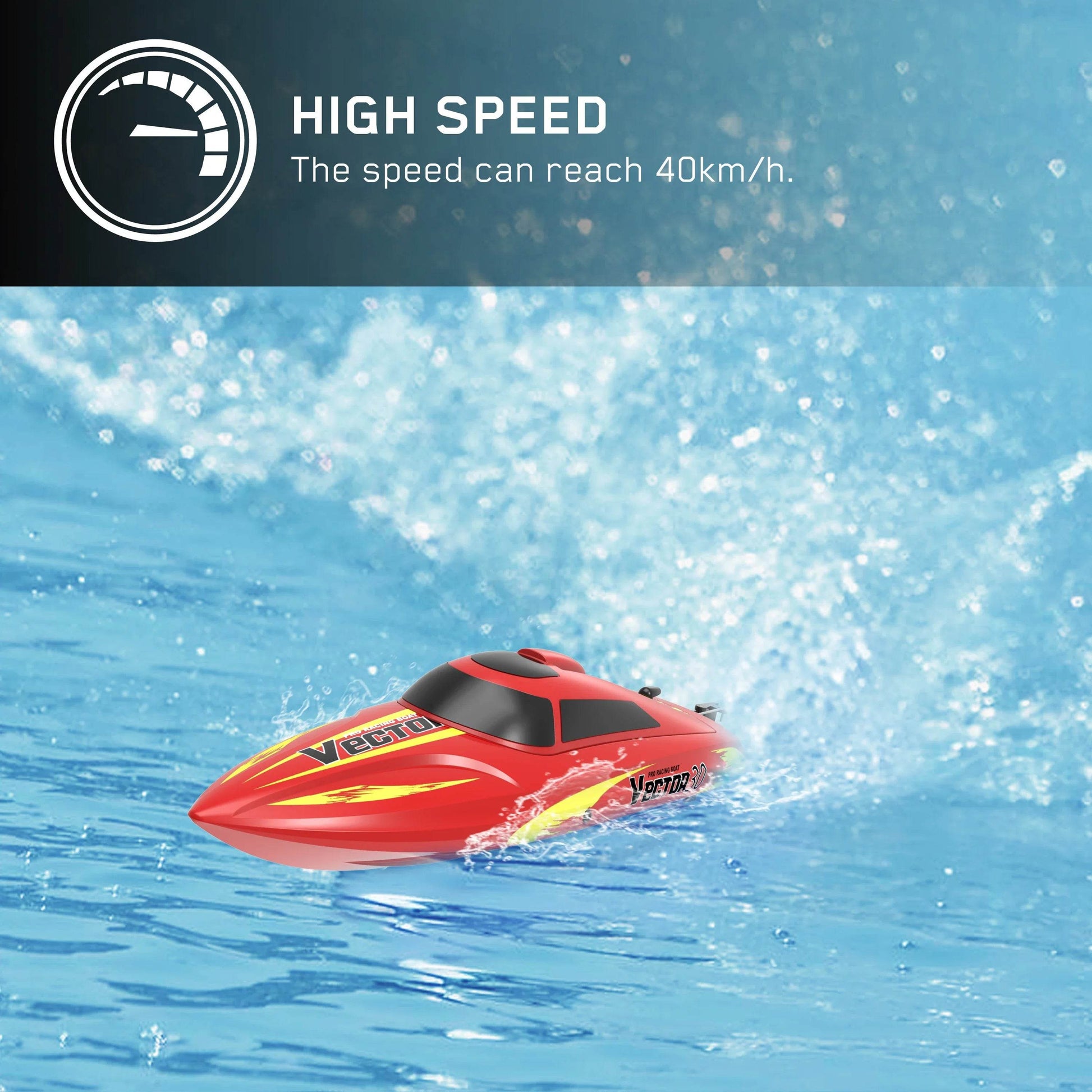 RC High-Performance Waterproof Electric RC Speedboat for Kids - 2.4GHz Remote Control Racing Boat Birthday Gift for Boys - ToylandEU