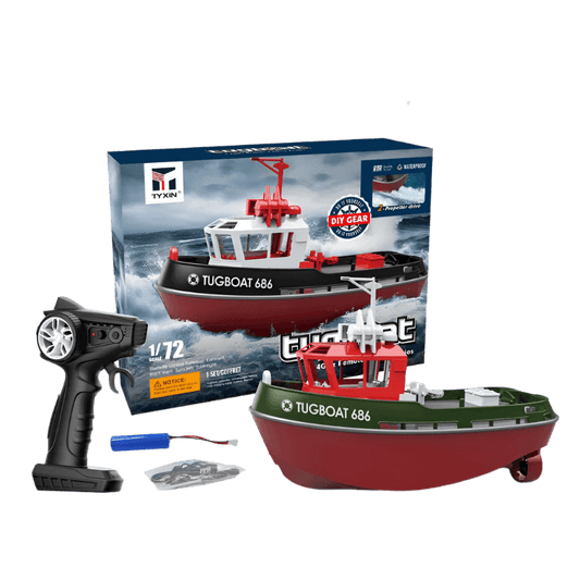 RC High-Power 1:72 Dual Motor Remote Control Tugboat 686 - 2.4GHz RC Fun - ToylandEU