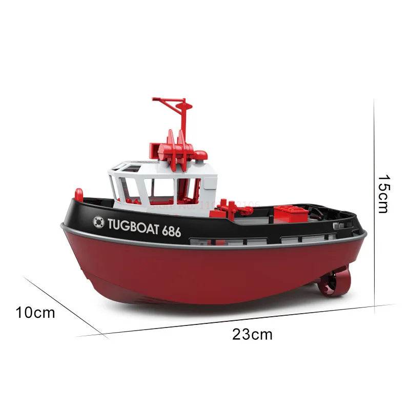 RC High-Power 1:72 Dual Motor Remote Control Tugboat 686 - 2.4GHz RC Fun - ToylandEU