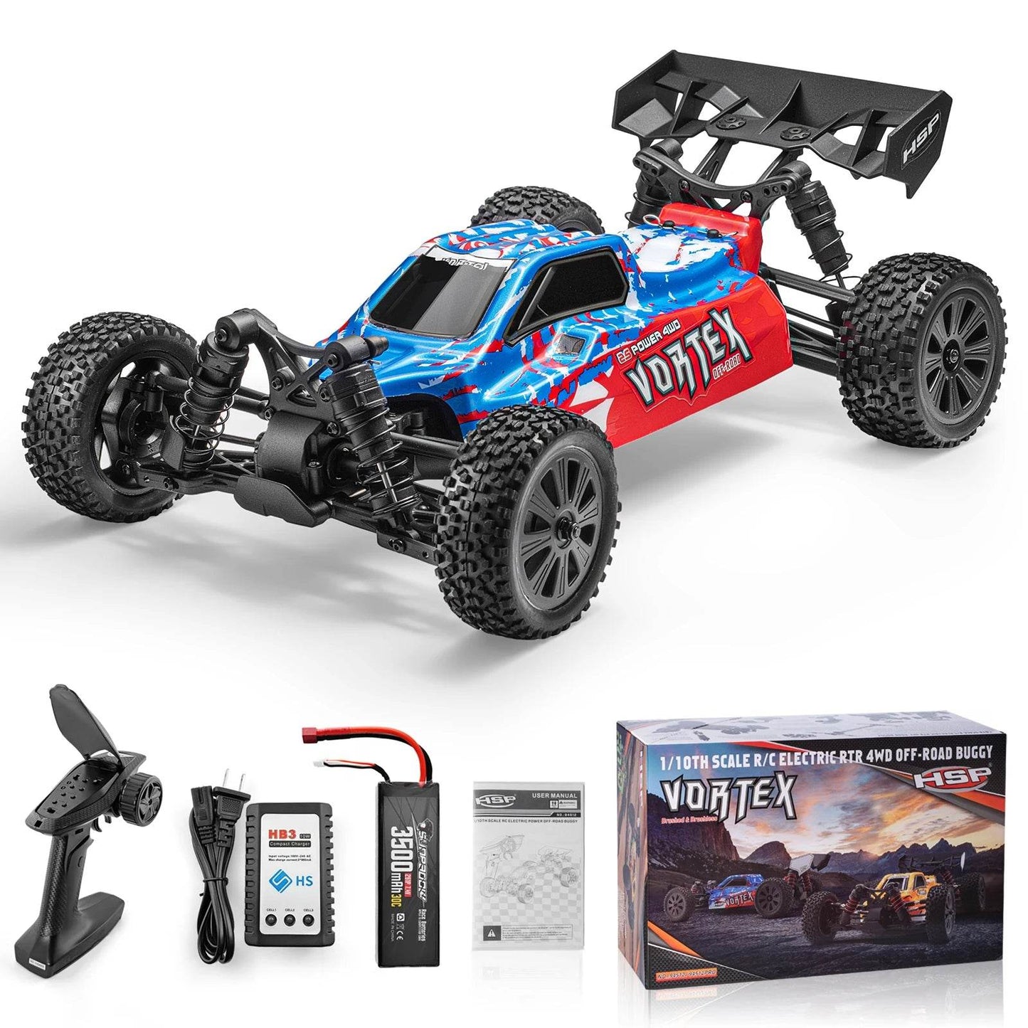 RC High-Speed 1/10 Scale 4WD Electric Off-Road RC Buggy for Thrilling Races - ToylandEU