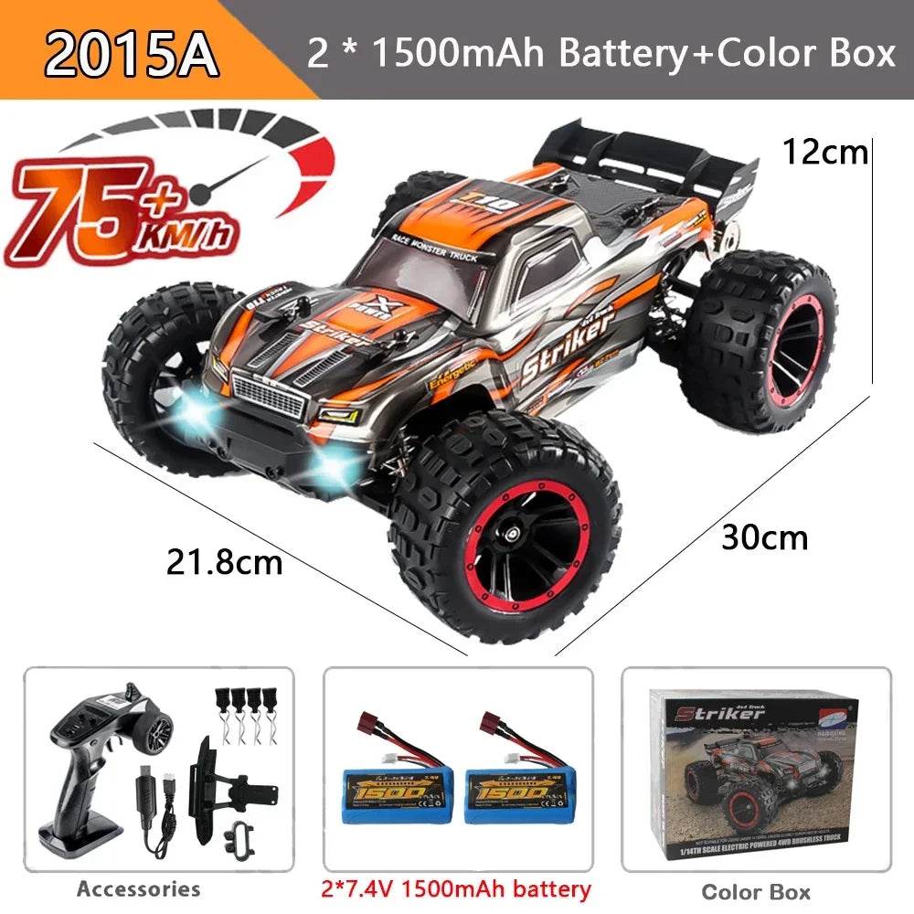 RC High-Speed 1:14 Brushless RC Monster Truck - 75KM/H 4WD Drift - ToylandEU