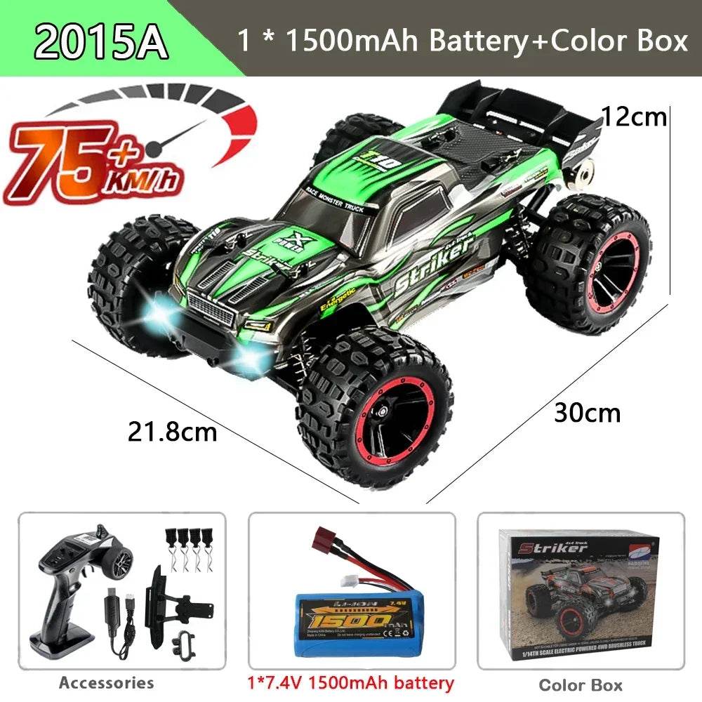 RC High-Speed 1:14 Brushless RC Monster Truck - 75KM/H 4WD Drift - ToylandEU