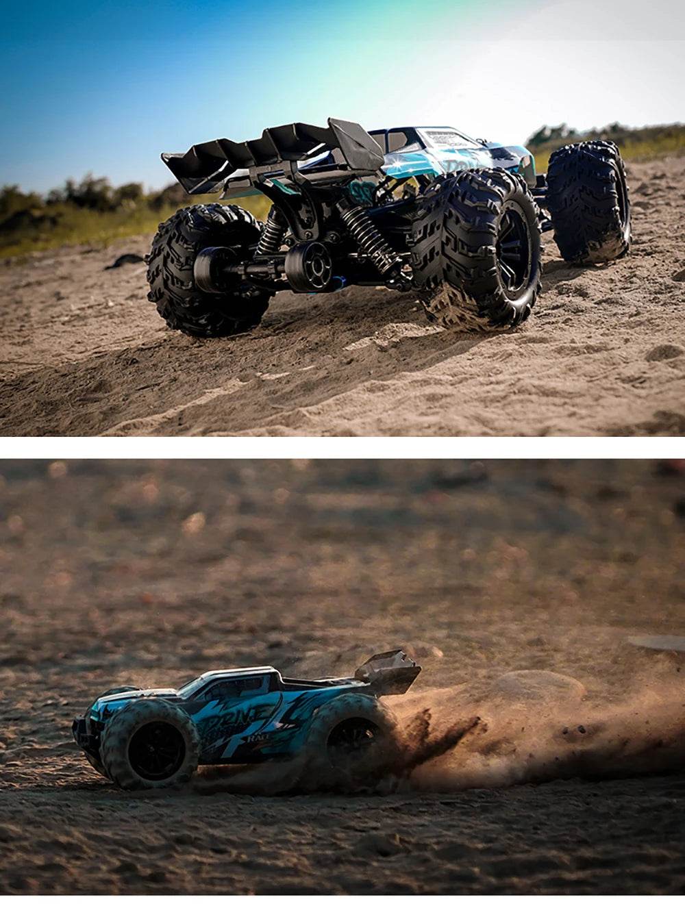 RC High-Speed 1:16 4WD Brushless Remote Control Monster Truck - 75KM/H Off-Road Adventure with LED Lights for Boys - ToylandEU