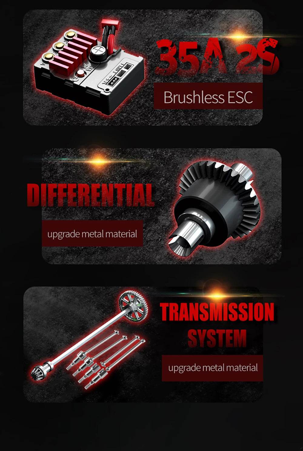 RC High-Speed 1:16 4WD Brushless Remote Control Monster Truck - 75KM/H Off-Road Adventure with LED Lights for Boys - ToylandEU