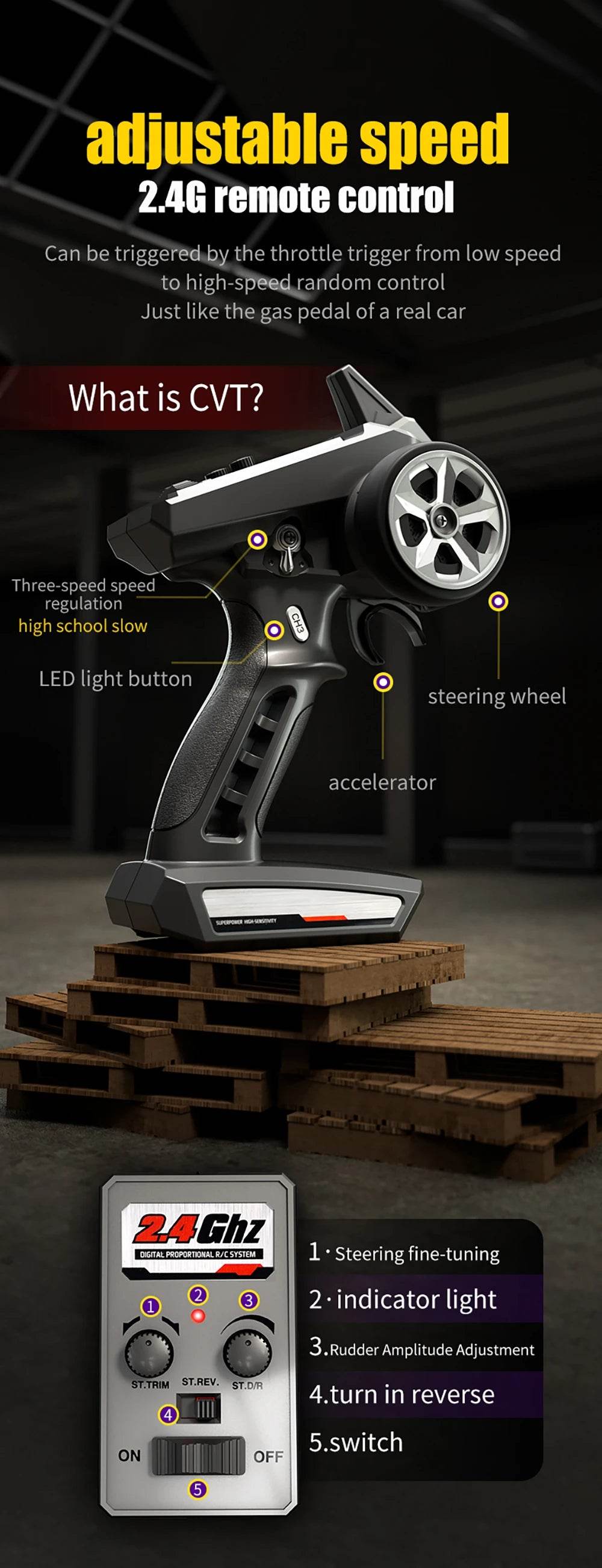 RC High-Speed 1:16 4WD Brushless Remote Control Monster Truck - 75KM/H Off-Road Adventure with LED Lights for Boys - ToylandEU