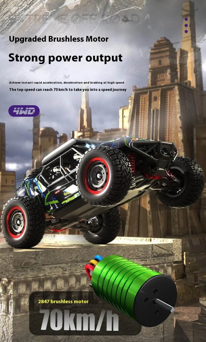 RC High-Speed 1/16 Scale Brushless Electric RC Off-Road Car for Kids and Boys - ToylandEU
