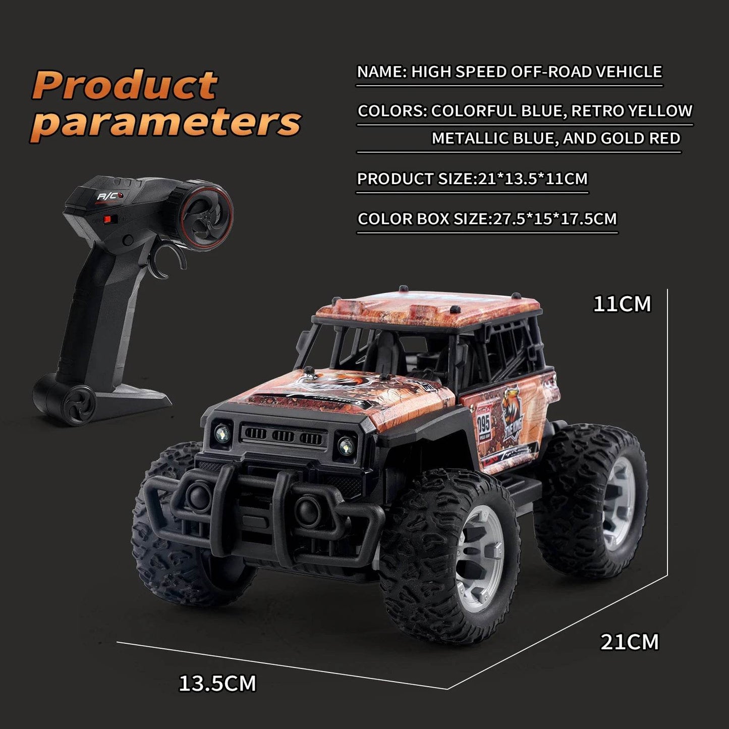 RC High-Speed 1:20 RC Monster Truck - LED Lights & Dual Motor Power! - ToylandEU