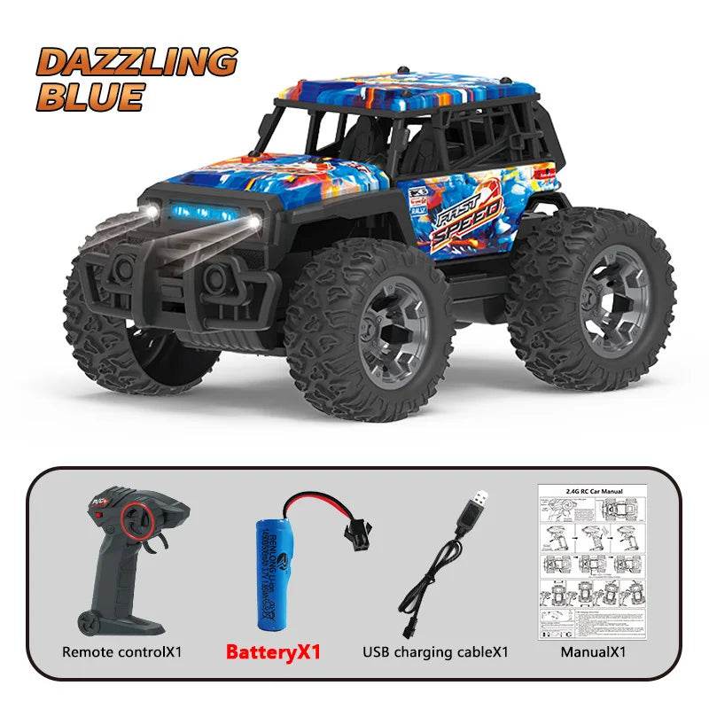 RC High-Speed 1:20 RC Monster Truck - LED Lights & Dual Motor Power! - ToylandEU