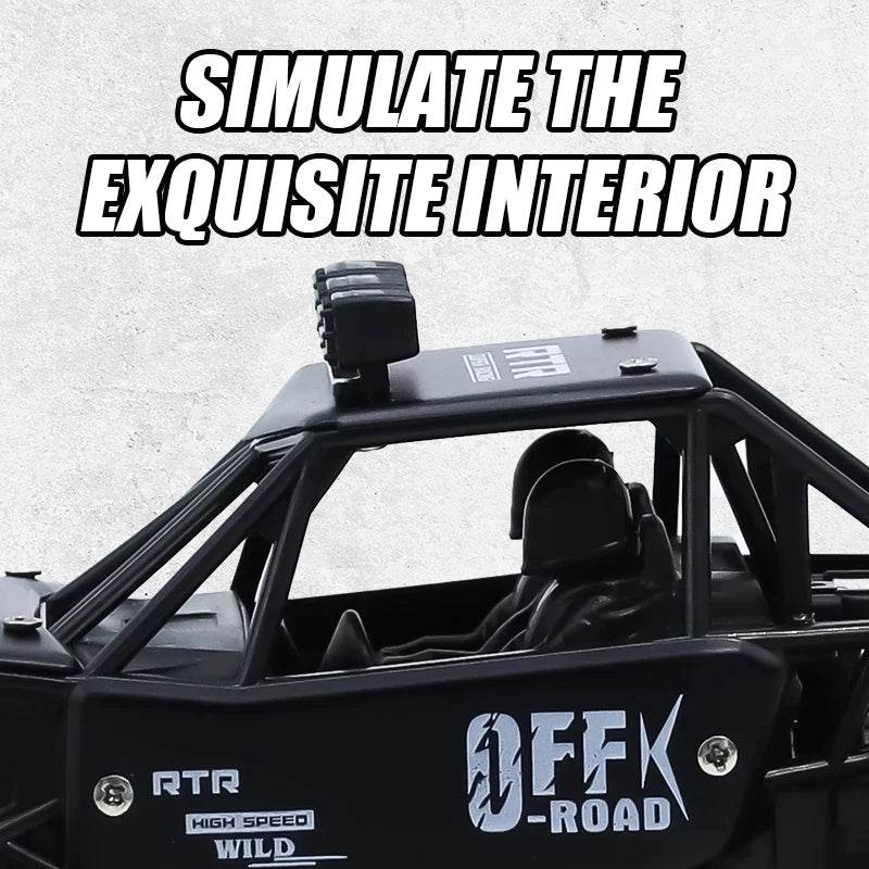 RC High-Speed 2.4G Alloy Off-Road RC Car with Lights and Rechargeable Battery - ToylandEU