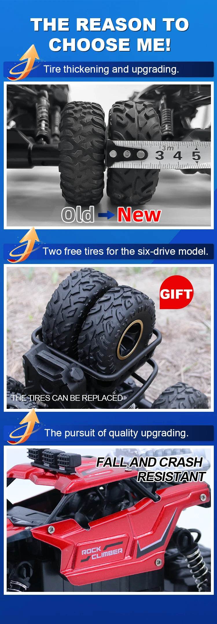 RC High-Speed 2.4G Alloy Off-Road RC Car with Lights and Rechargeable Battery - ToylandEU