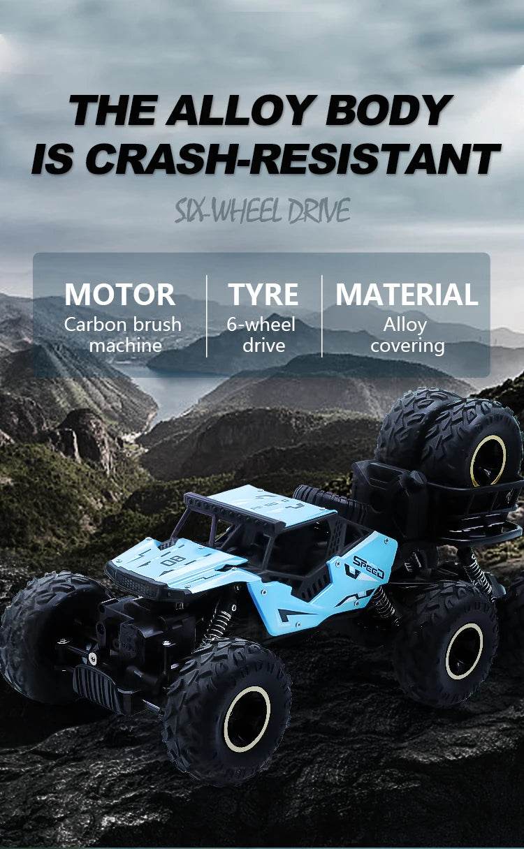 RC High-Speed 2.4G Alloy Off-Road RC Car with Lights and Rechargeable Battery - ToylandEU