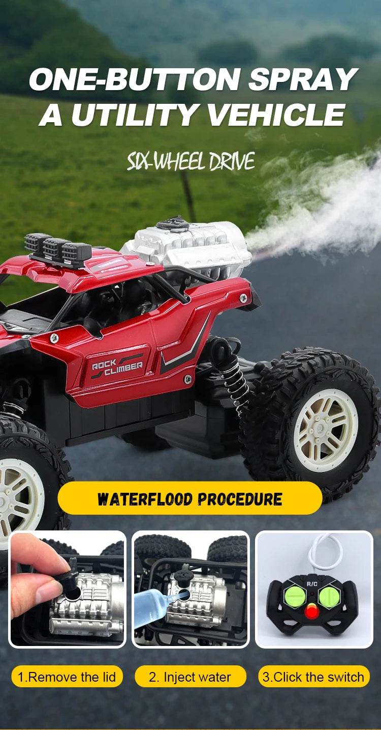 RC High-Speed 2.4G Alloy Off-Road RC Car with Lights and Rechargeable Battery - ToylandEU