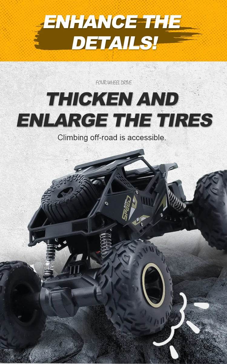 RC High-Speed 2.4G Alloy Off-Road RC Car with Lights and Rechargeable Battery - ToylandEU