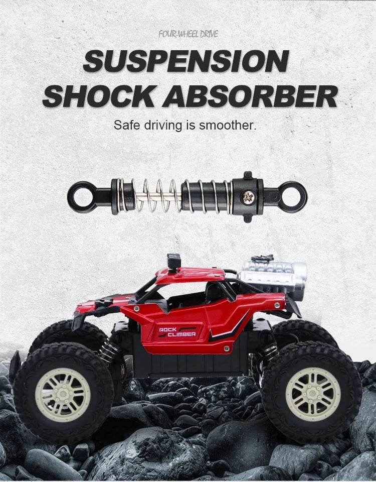 RC High-Speed 2.4G Alloy Off-Road RC Car with Lights and Rechargeable Battery - ToylandEU