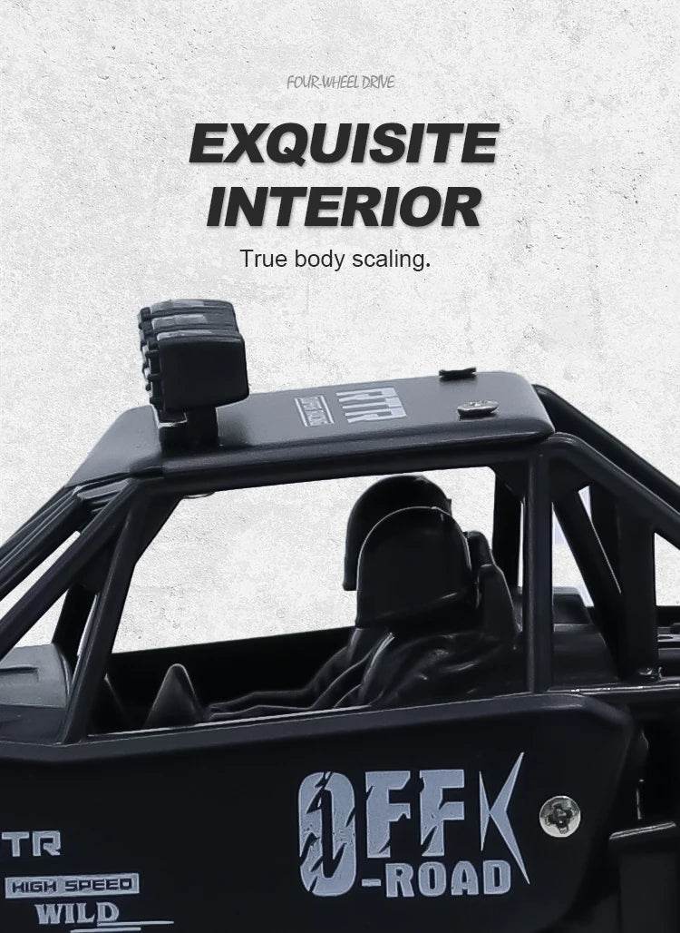 RC High-Speed 2.4G Alloy Off-Road RC Car with Lights and Rechargeable Battery - ToylandEU