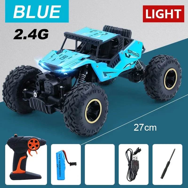 RC High-Speed 2.4G Alloy Off-Road RC Car with Lights and Rechargeable Battery - ToylandEU