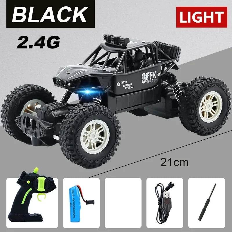 RC High-Speed 2.4G Alloy Off-Road RC Car with Lights and Rechargeable Battery - ToylandEU