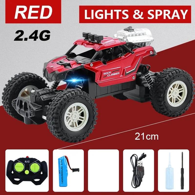 RC High-Speed 2.4G Alloy Off-Road RC Car with Lights and Rechargeable Battery - ToylandEU