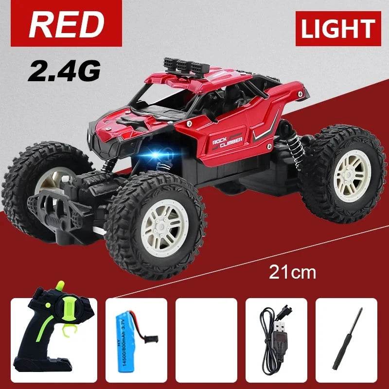 RC High-Speed 2.4G Alloy Off-Road RC Car with Lights and Rechargeable Battery - ToylandEU