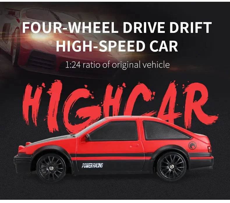 RC High-Speed 2.4G Remote Control Drift RC Car - 4WD AE86 GTR Model Racing Toy for Kids, Perfect Christmas Gift - ToylandEU